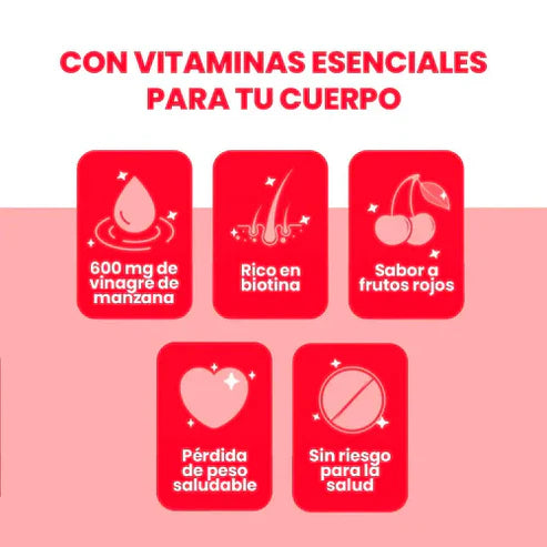 Gomitas de Vinagre de Manzana + Entrega Gratis + Solo pagas al recibir ¡Solo por hoy!